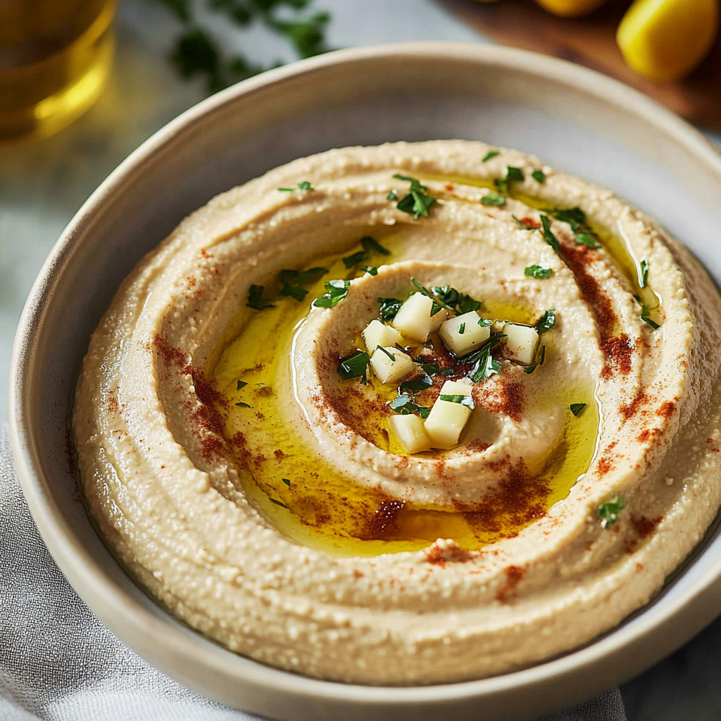 Homemade Hummus with Fresh Ingredients