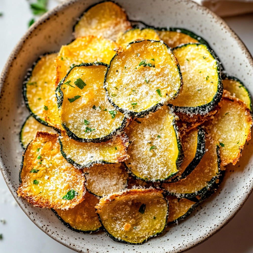 Recipe preparation for Crispy Zucchini Chips