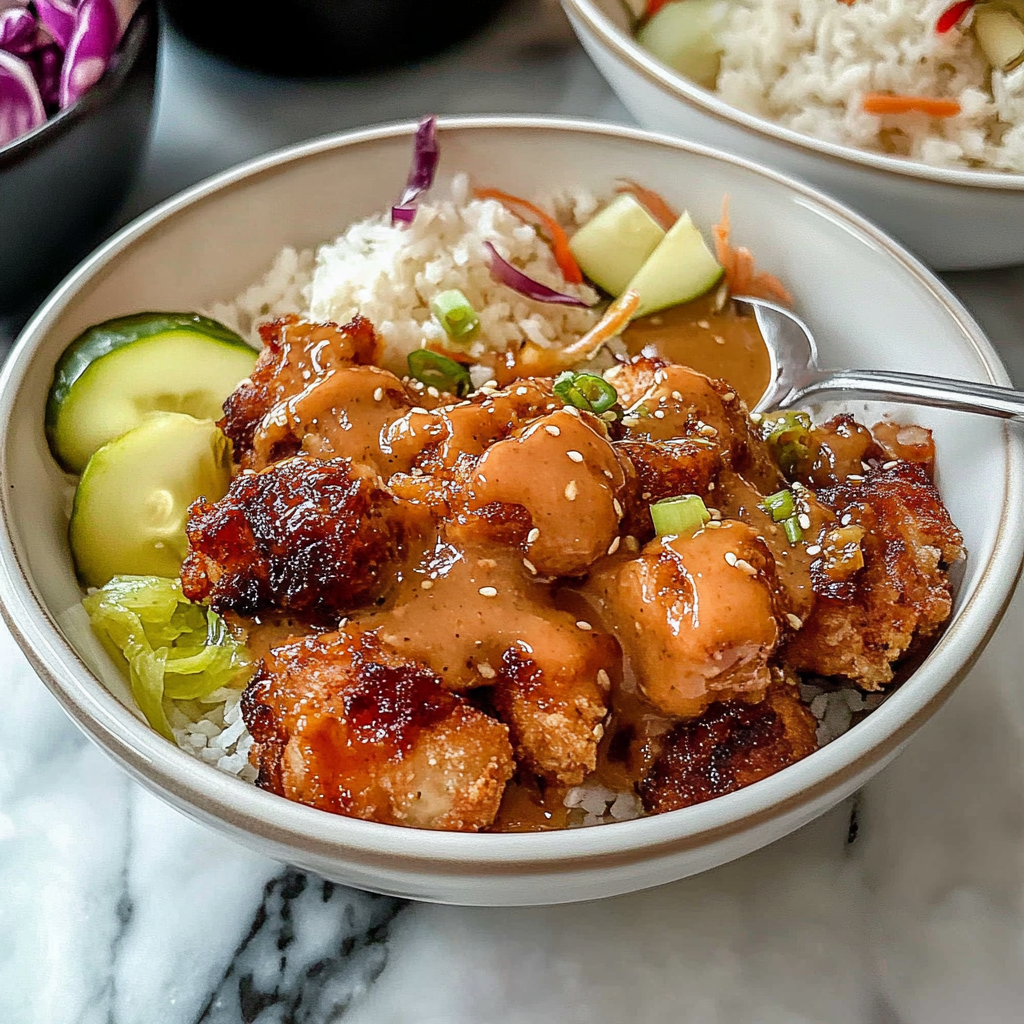 Recipe preparation for Hot Honey Chicken Bowls