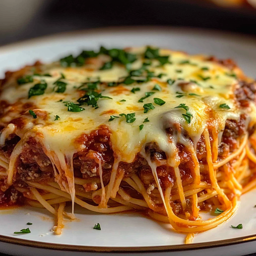Recipe preparation for Spaghetti Pie