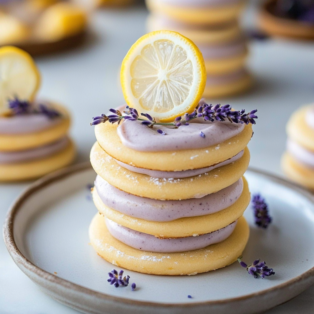 Recipe preparation for Lemon Lavender Sandwich Cookies