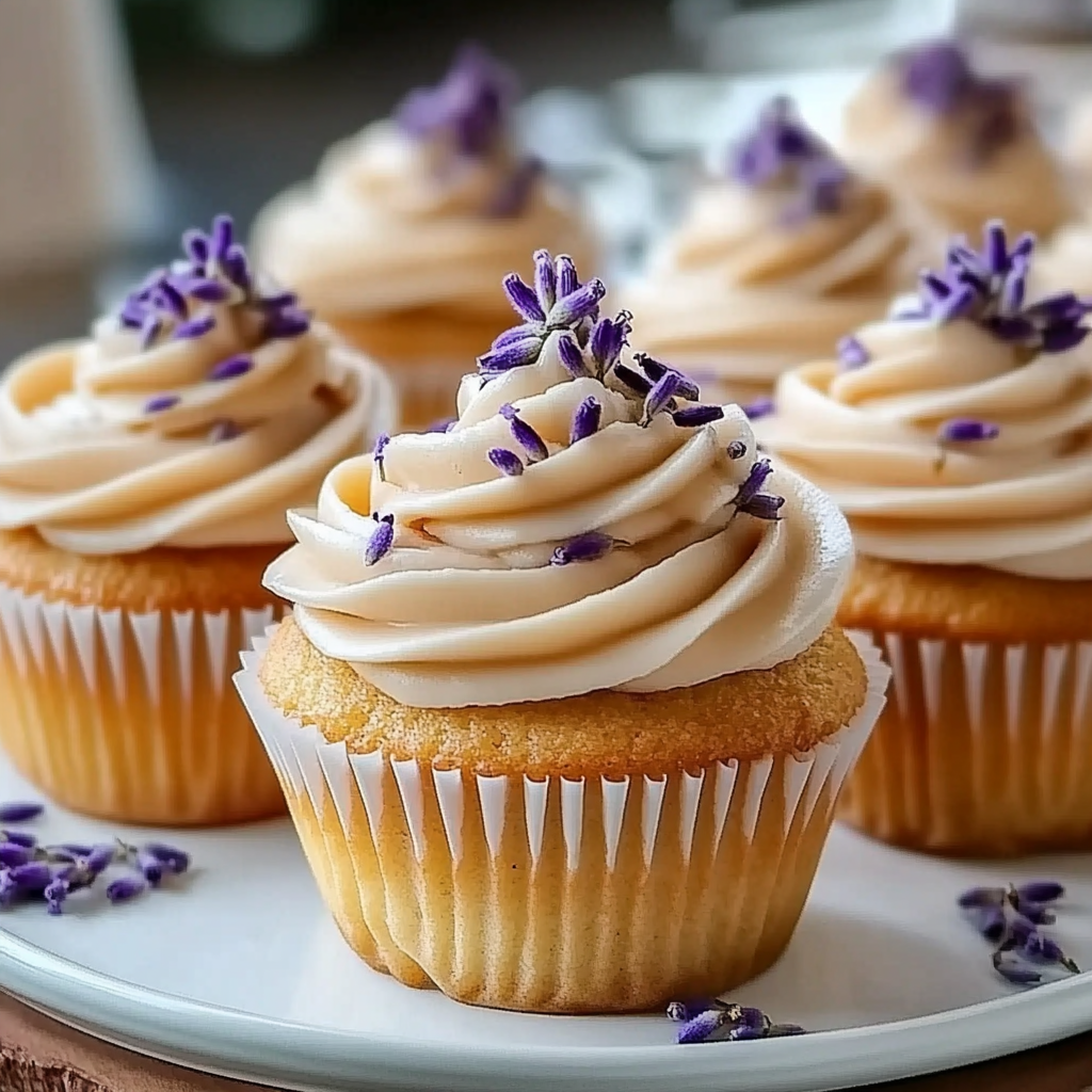 Recipe preparation for Lavender Honey Cupcakes