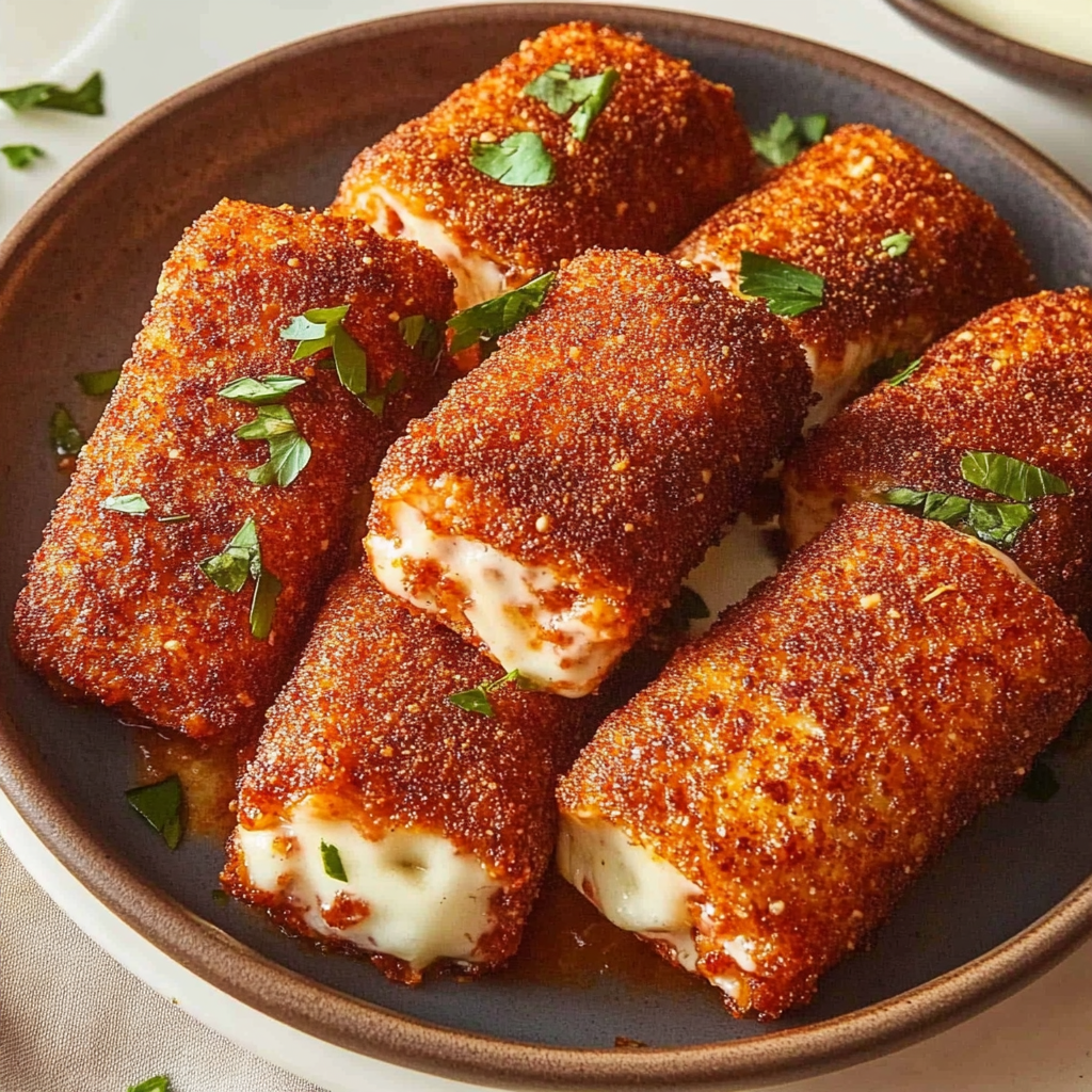 Recipe preparation for Crispy Nashville Hot Mozzarella Sticks (Chili’s Copycat)
