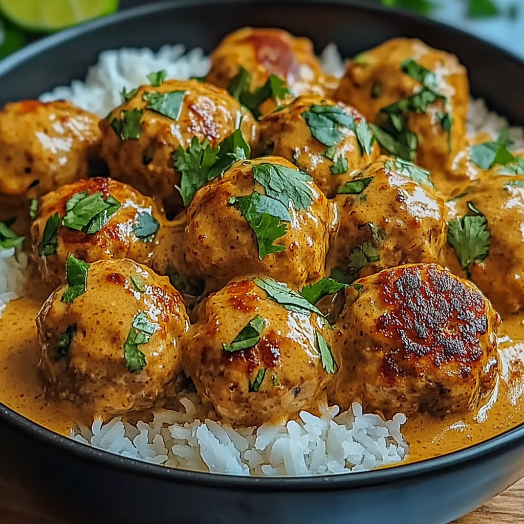 Recipe preparation for Coconut Curry Meatballs