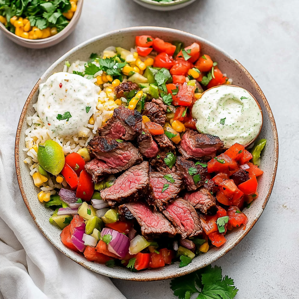 Recipe preparation for Sheet-Pan Steak Fajita Bowls
