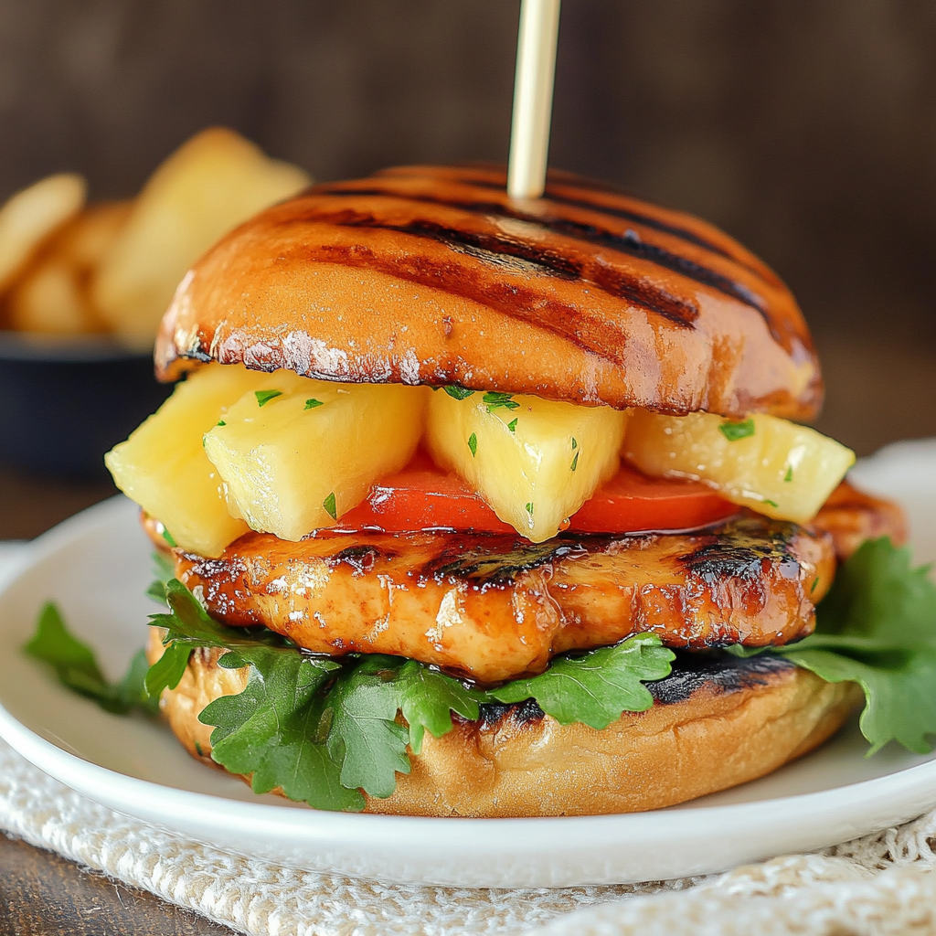 Recipe preparation for Grilled Pineapple Teriyaki Burgers
