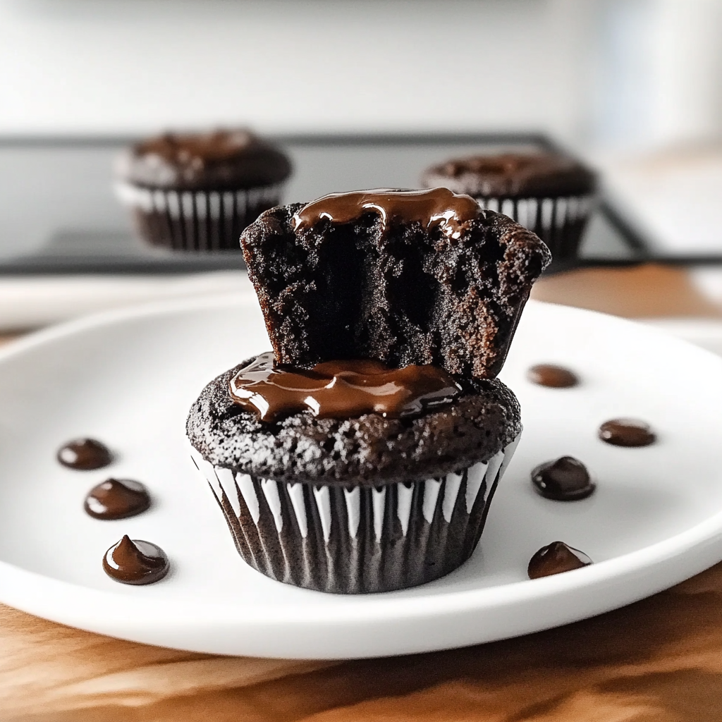 Recipe preparation for Double Chocolate Zucchini Muffins