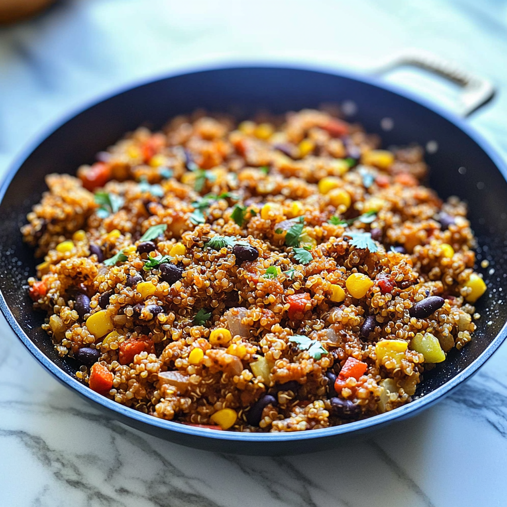 Recipe preparation for Quick One Pan Mexican Quinoa