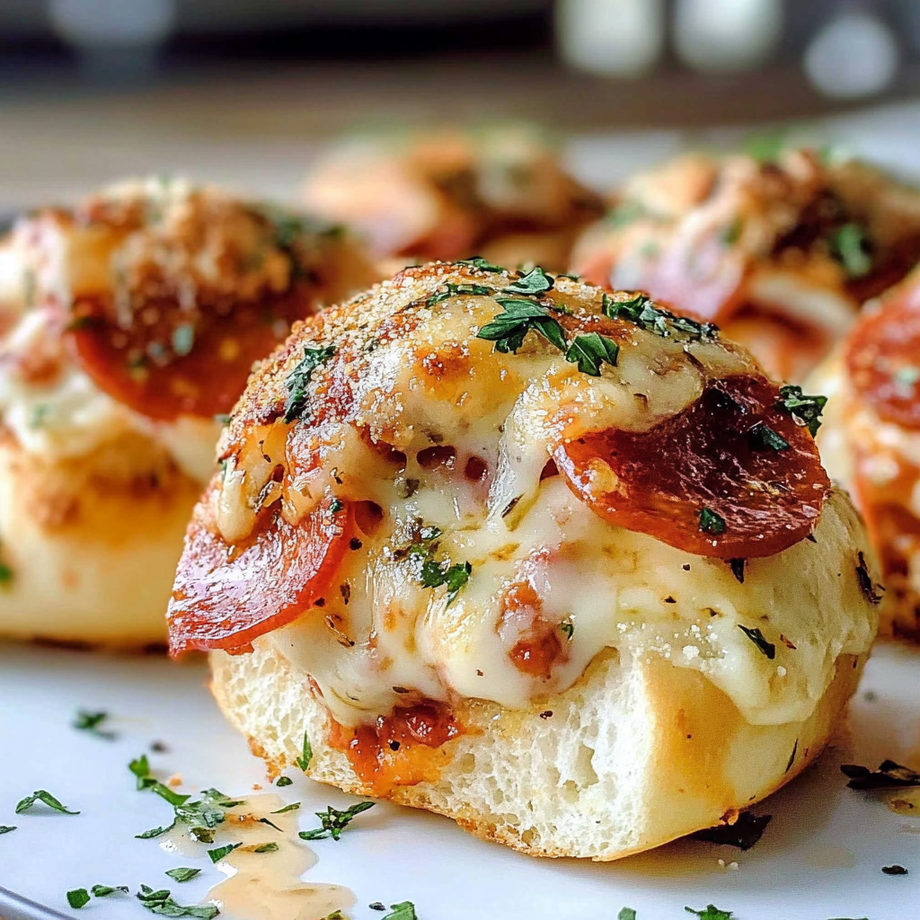 Recipe preparation for Pepperoni Pizza Sliders