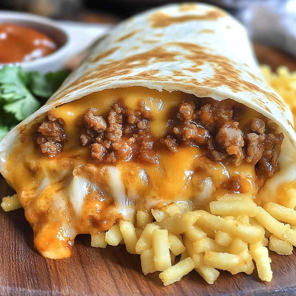 Recipe preparation for Copycat Taco Bell Chili Cheese Burrito