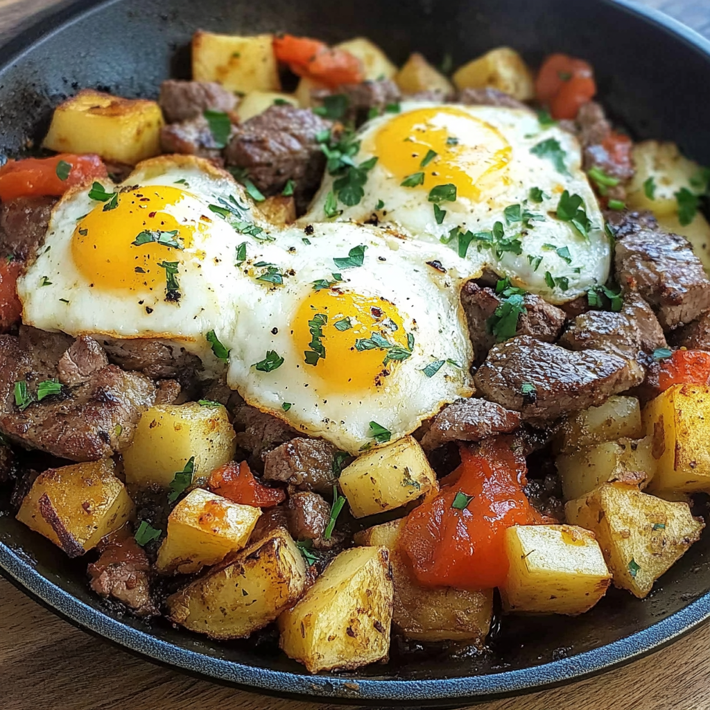 Recipe preparation for Steak and Potato Breakfast Hash