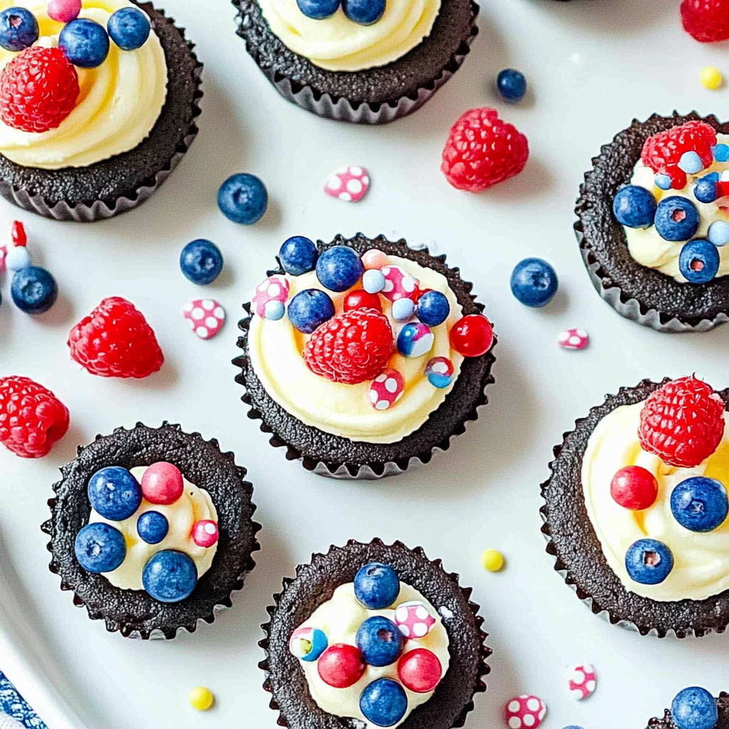 Recipe preparation for Red, White, and Blue Mini Oreo Pies