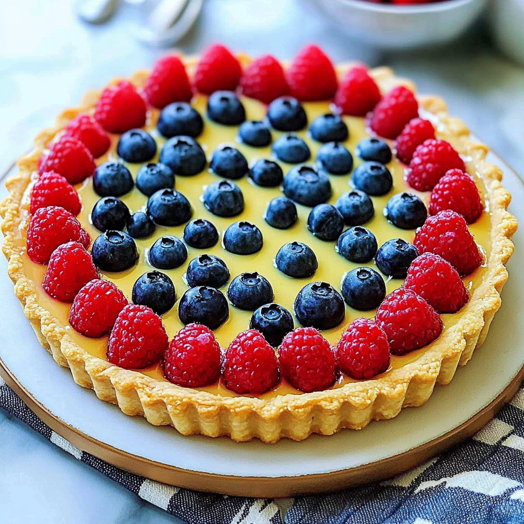 Recipe preparation for 4th of July Fruit Tart