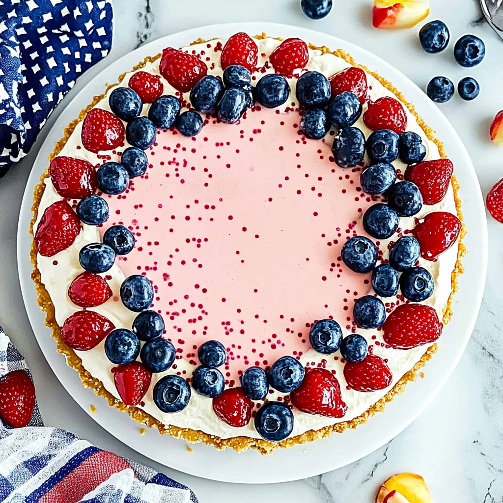 Recipe preparation for No-Bake 4th of July Jello Cream Pie