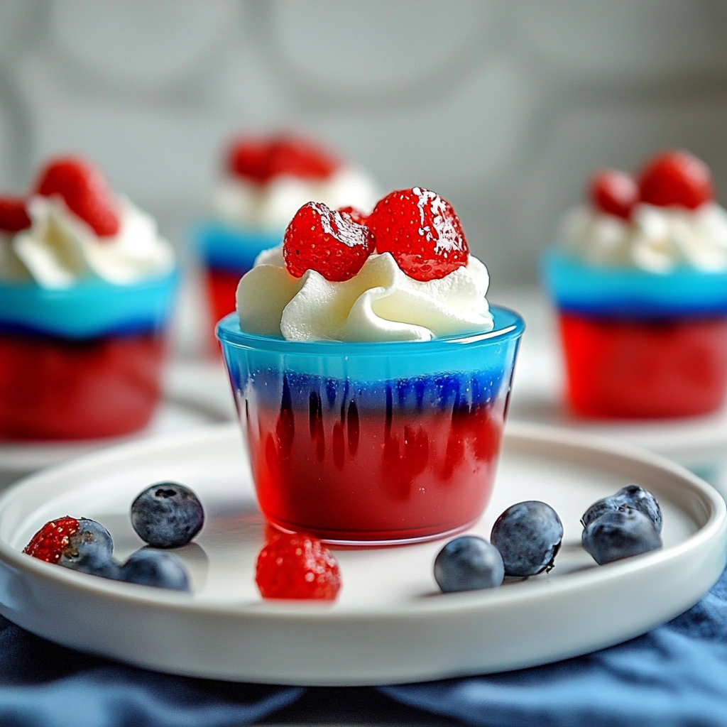 Recipe preparation for Red, White, and Blue Jello Cups
