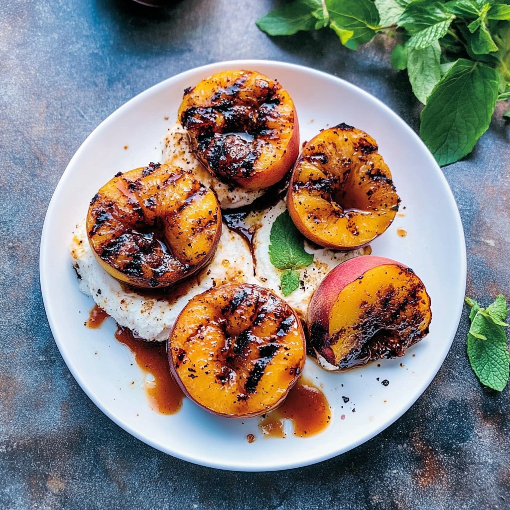 Recipe preparation for Grilled Peaches