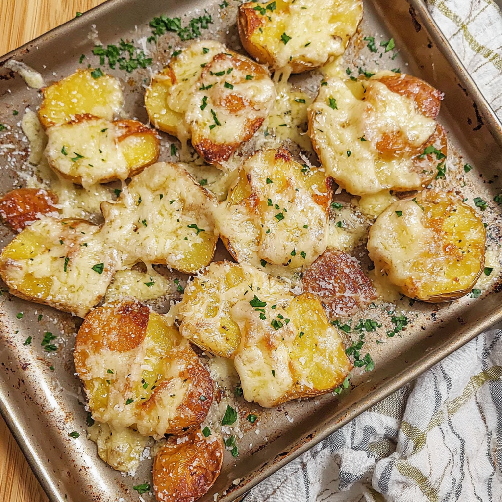 Recipe preparation for Parmesan Smashed Potatoes