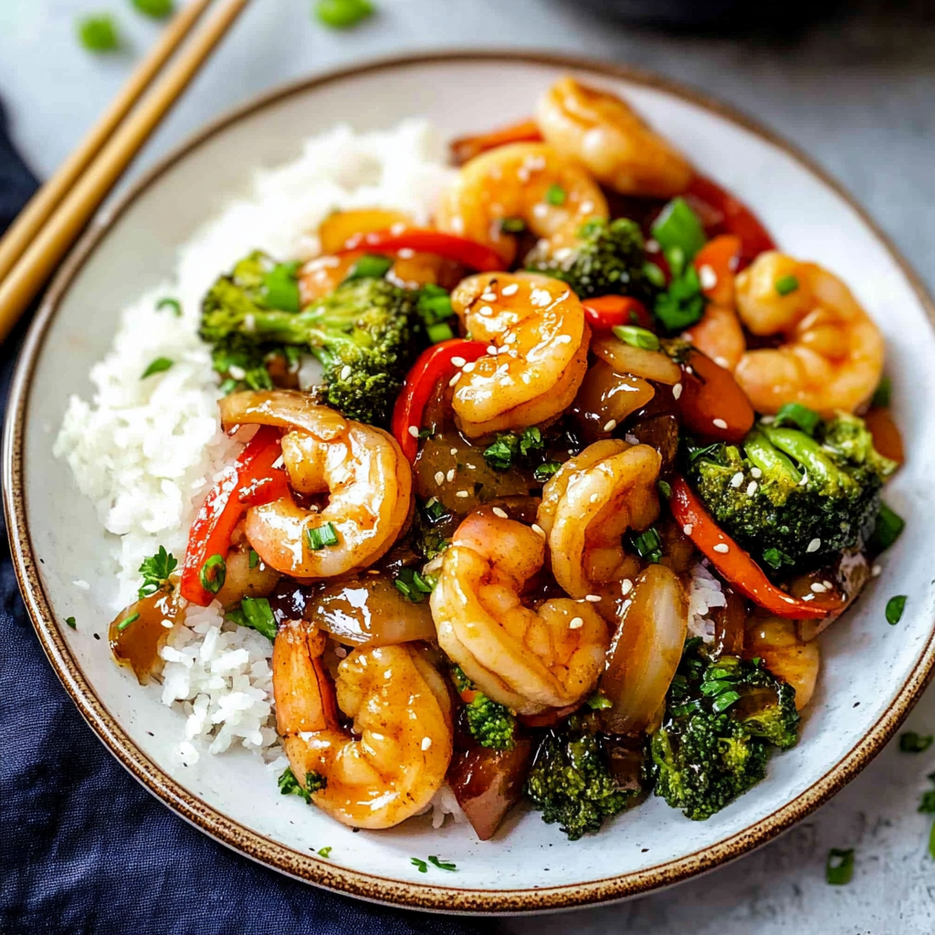 Recipe preparation for Teriyaki Shrimp Stir Fry