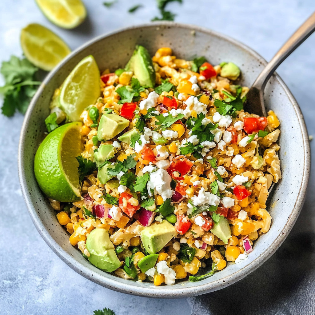 Recipe preparation for Mexican Street Corn Pasta Salad