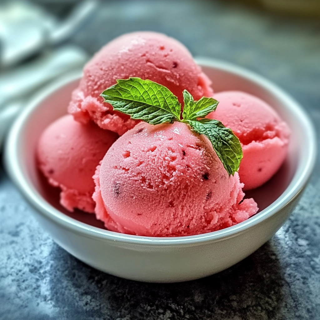 Recipe preparation for Watermelon Sorbet