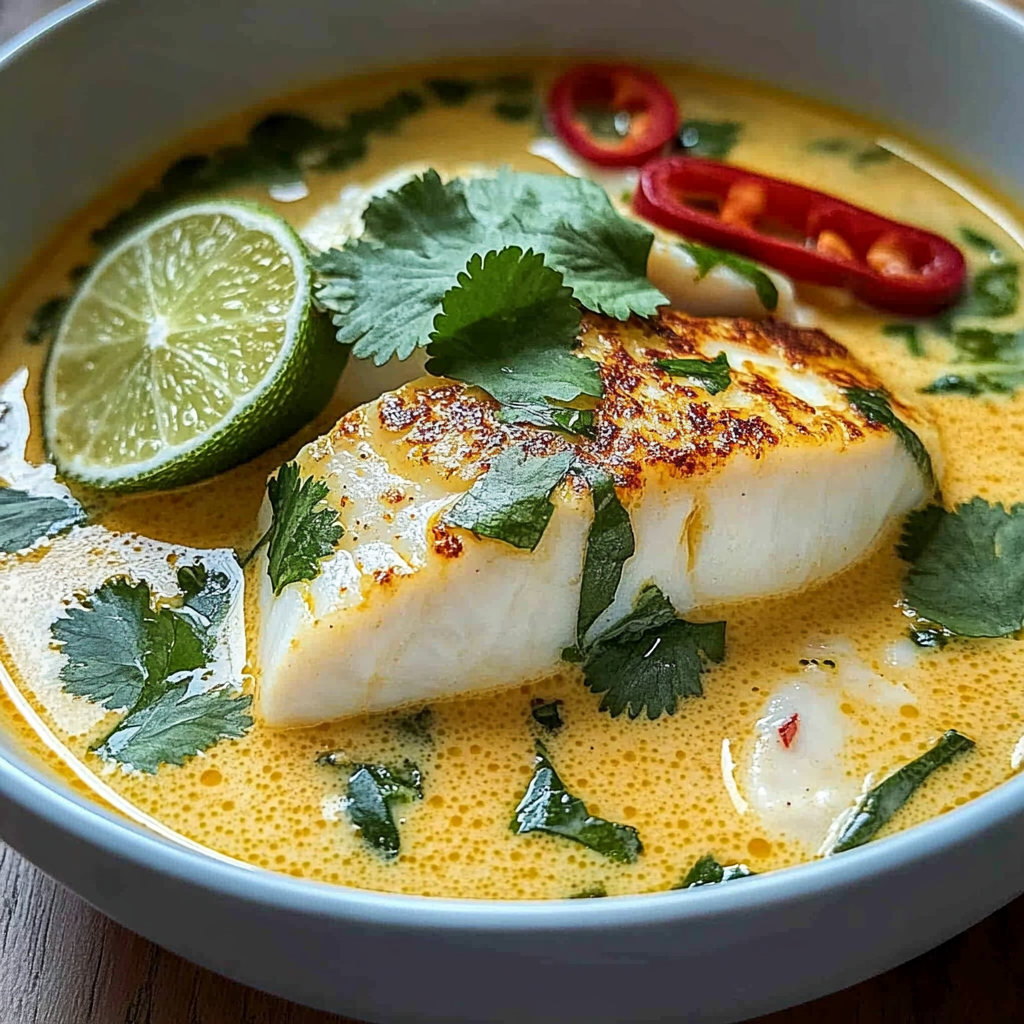 Recipe preparation for Coconut Lime Fish Soup