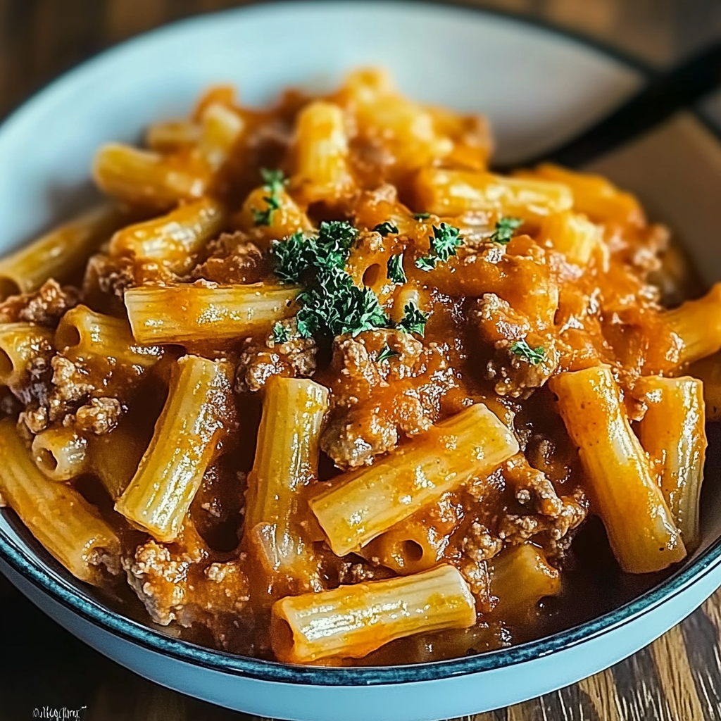 Recipe preparation for Homemade Beefaroni