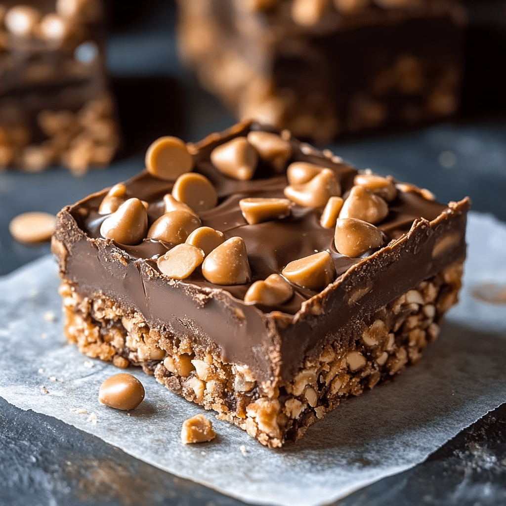 Recipe preparation for Healthy No-Bake Chocolate Peanut Butter Crunch Bars