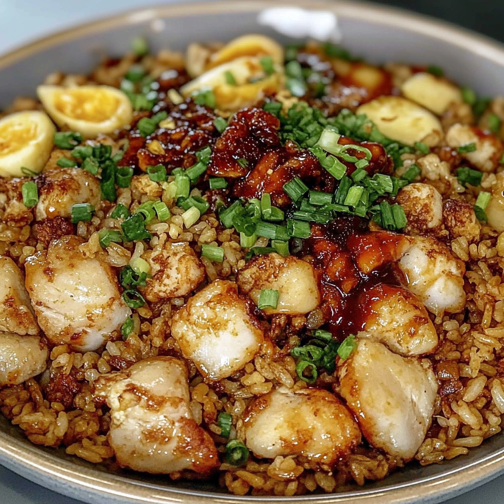 Recipe preparation for BBQ Chicken Fried Rice