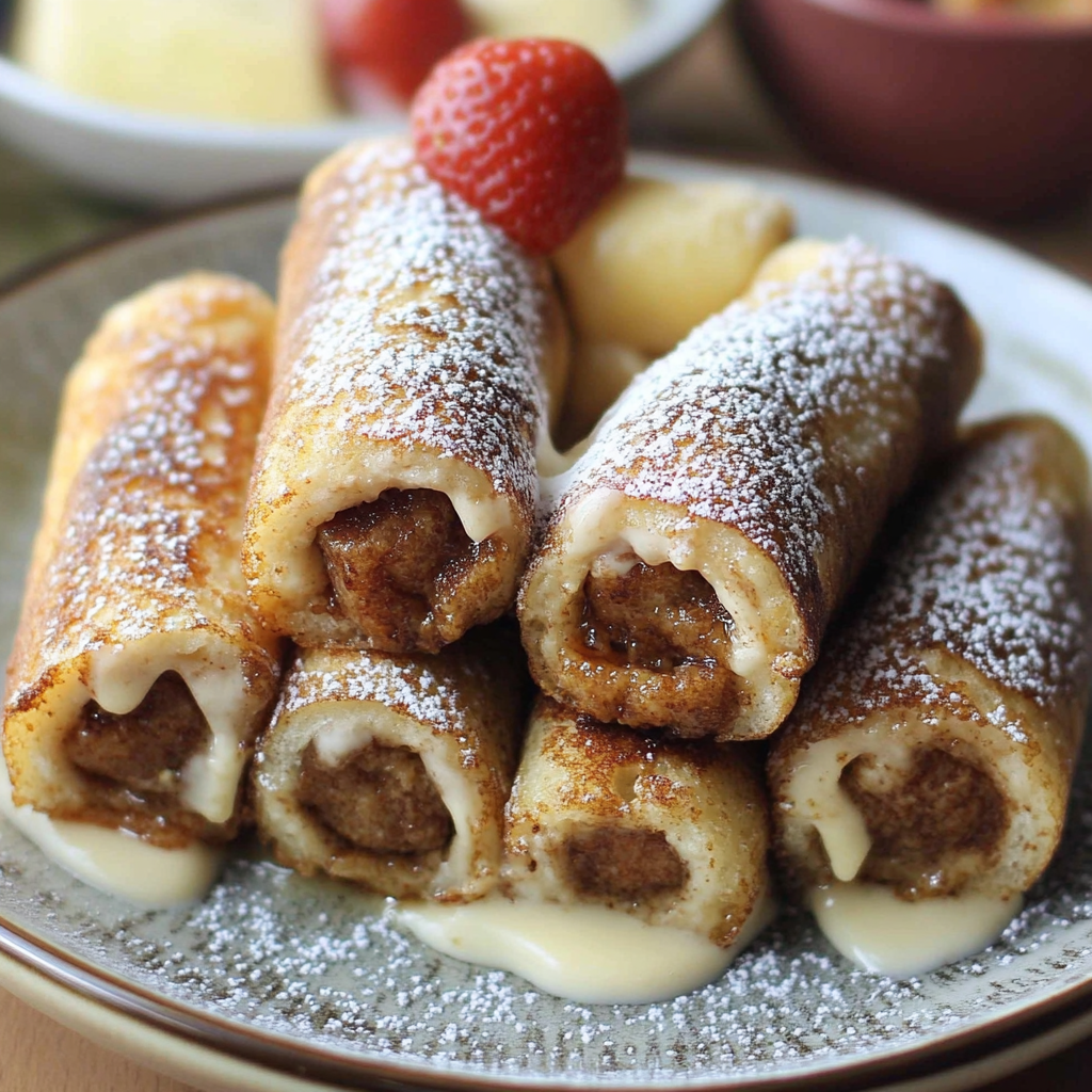 Recipe preparation for French Toast Roll-Ups
