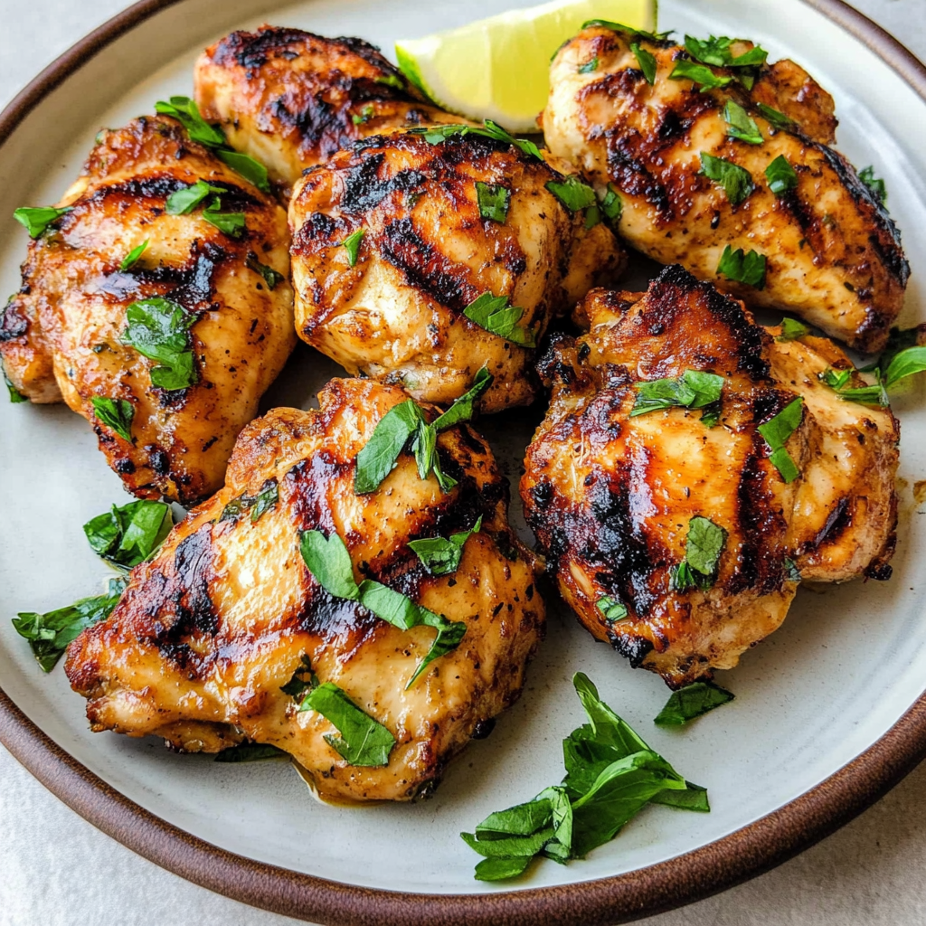 Recipe preparation for Grilled Chicken Thighs
