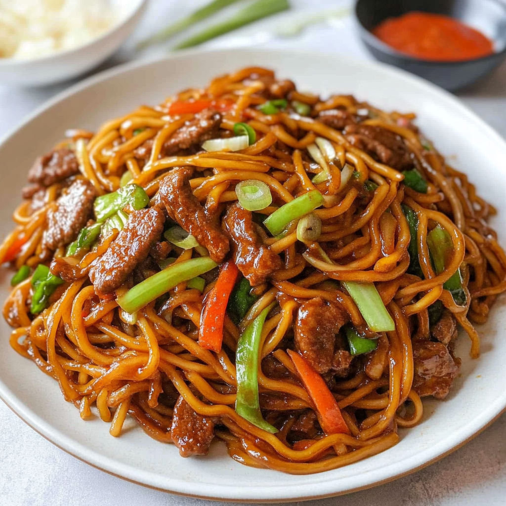 Recipe preparation for Beef Lo Mein