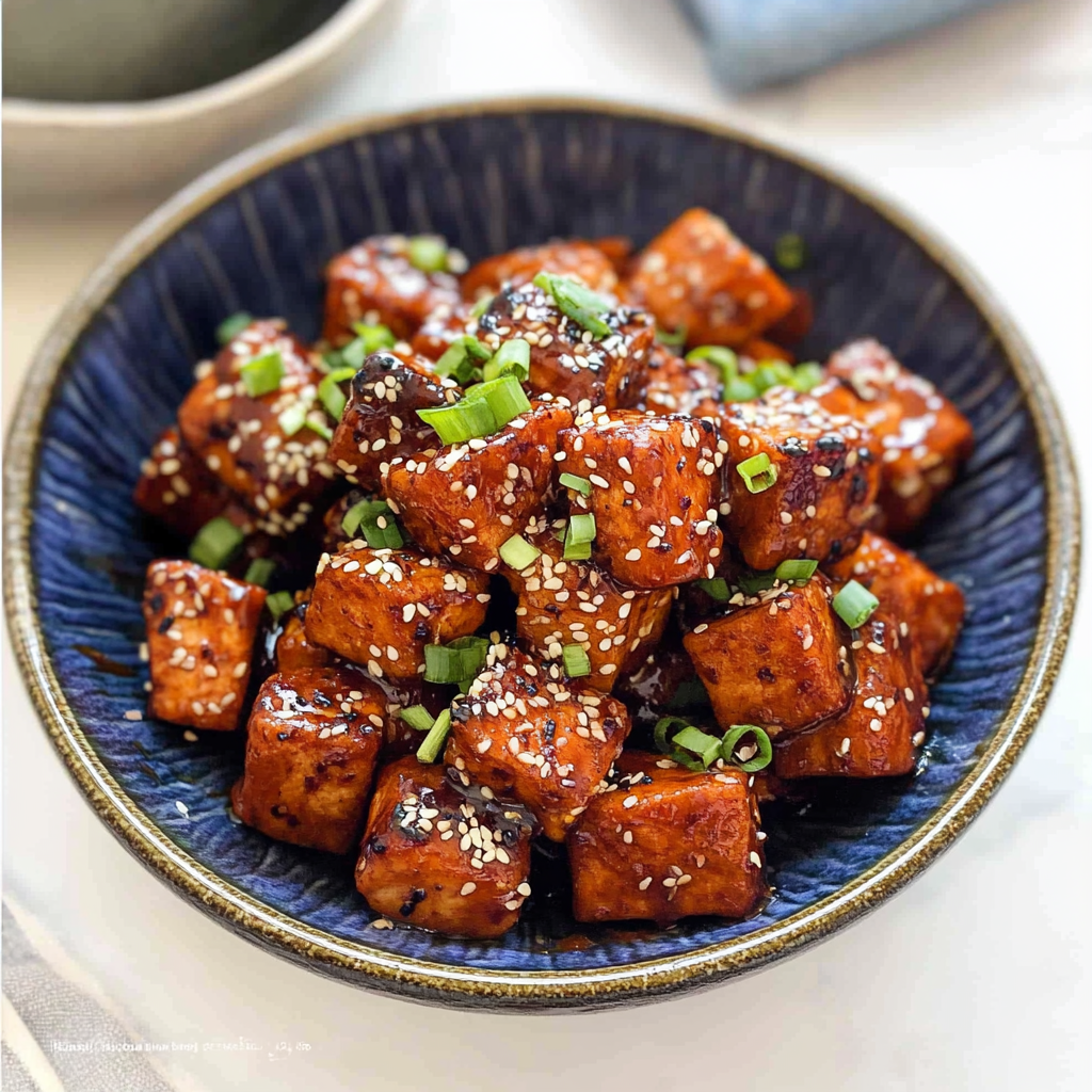 Recipe preparation for Crispy Soy Garlic Tofu