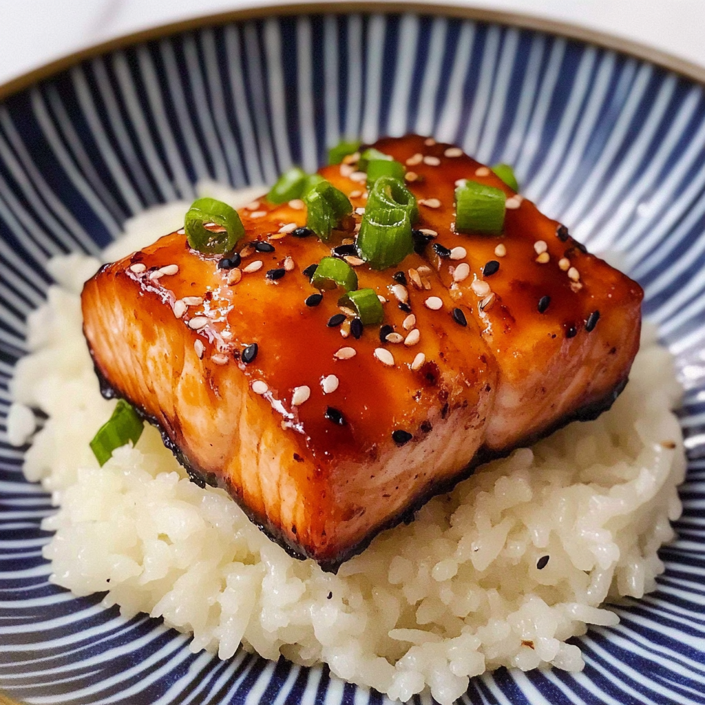 Recipe preparation for Air Fryer Teriyaki Salmon