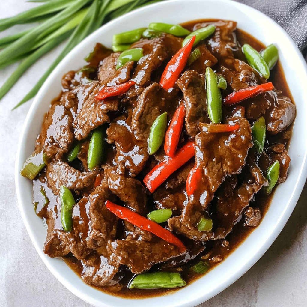 Recipe preparation for Beef with Black Bean Sauce