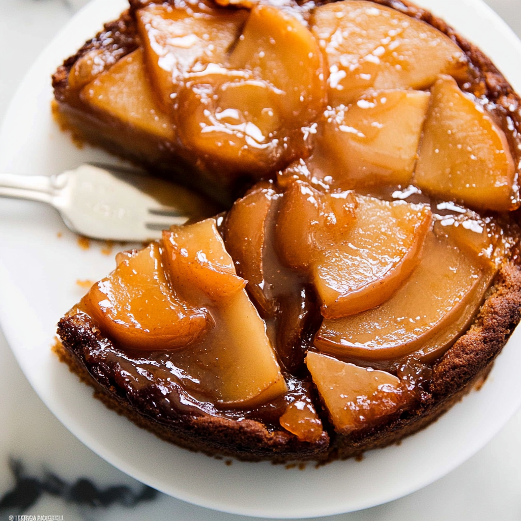 Recipe preparation for Caramel Apple Upside Down Cake