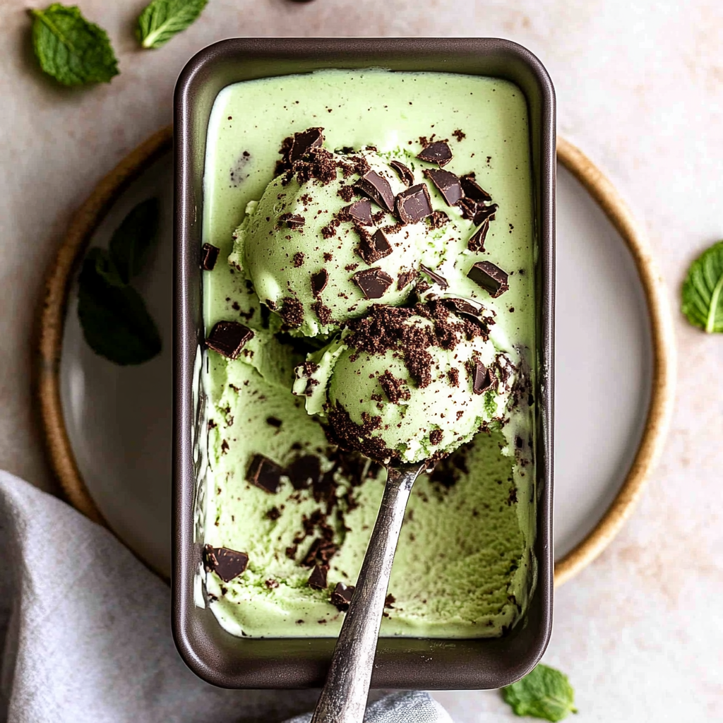 Recipe preparation for Vegan Mint Chocolate Chip Ice Cream