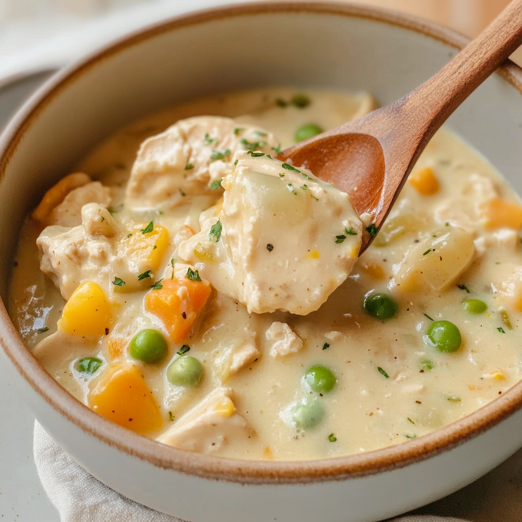 Recipe preparation for Chicken Pot Pie Soup