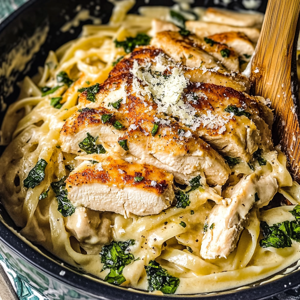 Recipe preparation for Chicken Florentine Pasta Recipe