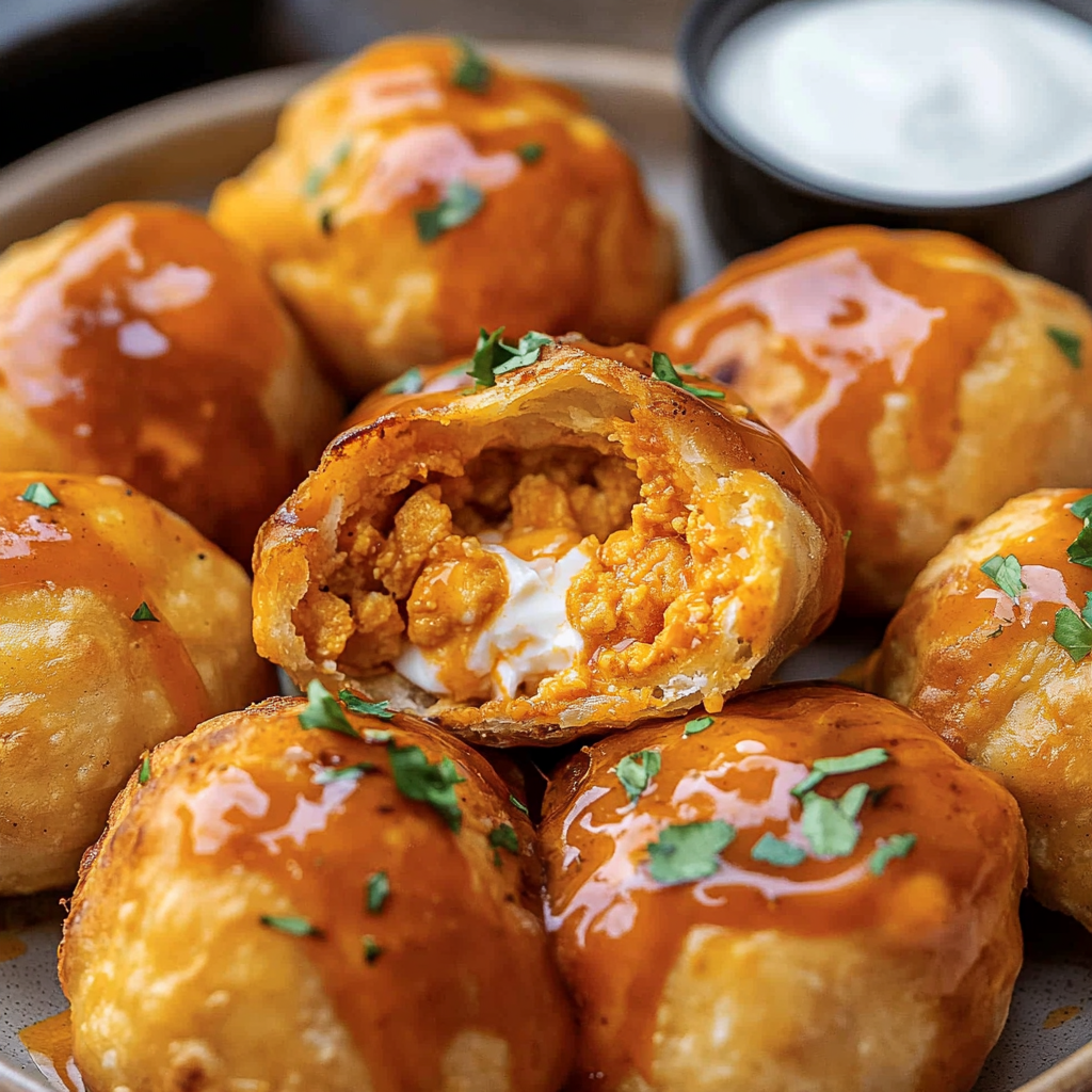 Recipe preparation for Buffalo Chicken Bombs