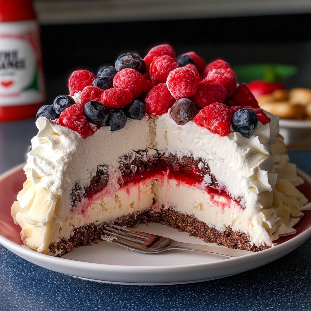 Recipe preparation for Angel Food Ice Cream Cake