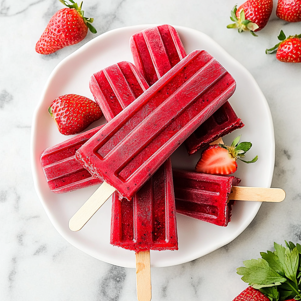 Recipe preparation for strawberry popsicles