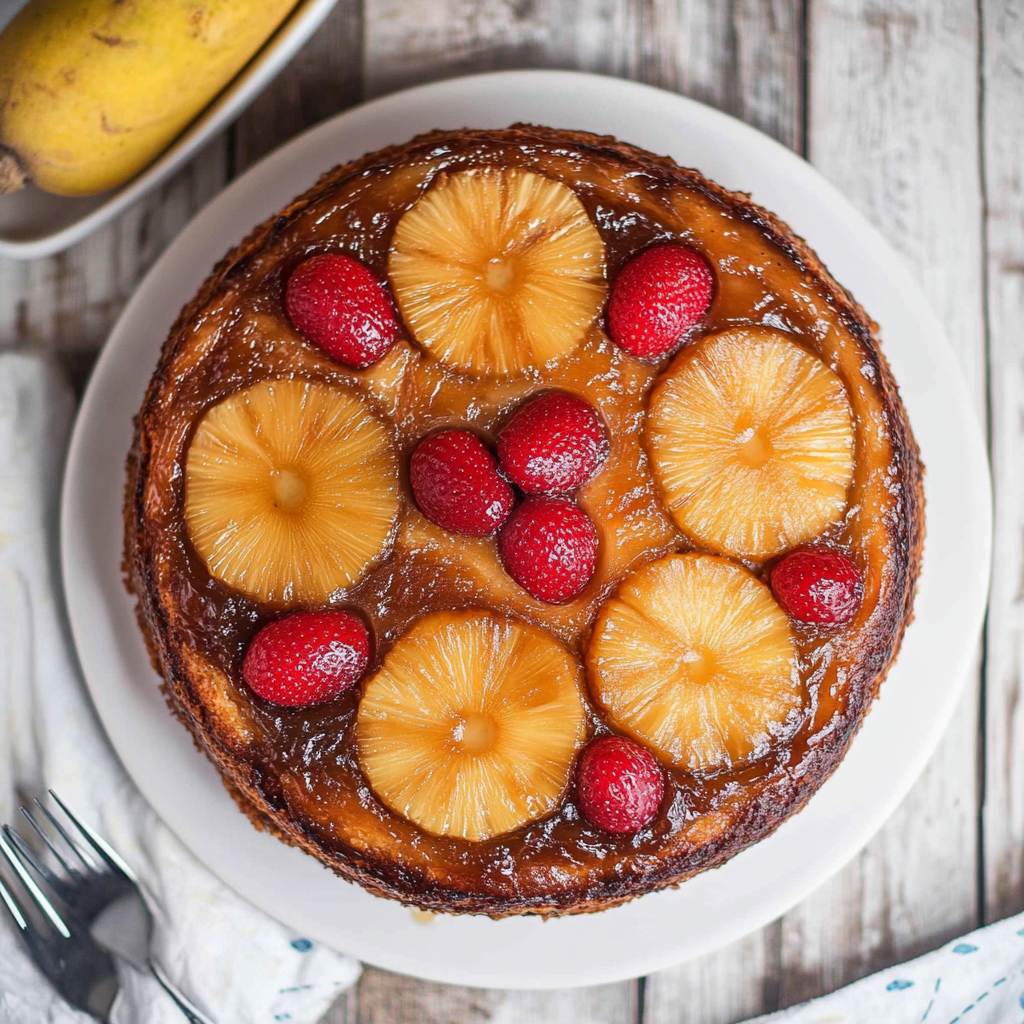 Recipe preparation for pineapple upside down cake