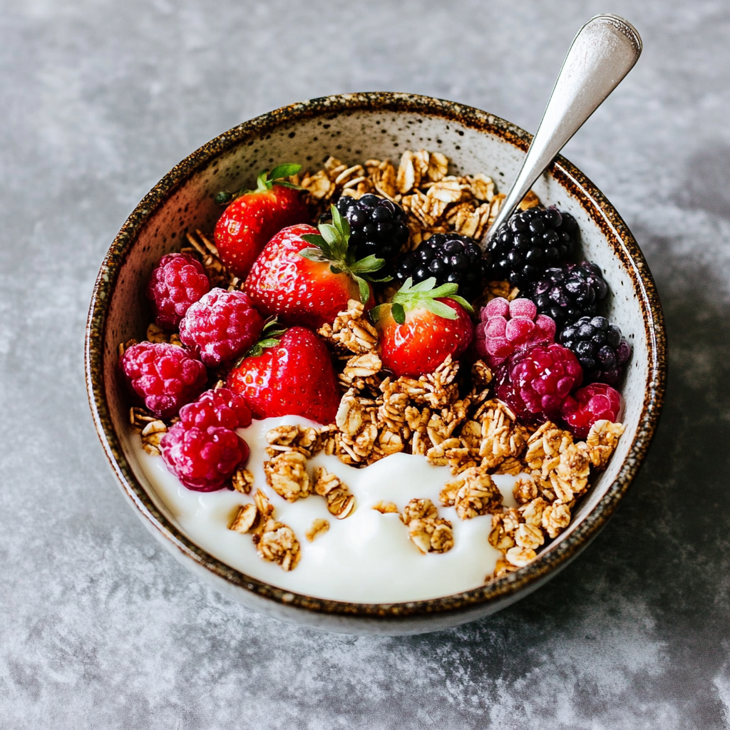 Recipe preparation for Yogurt Granola Bowl