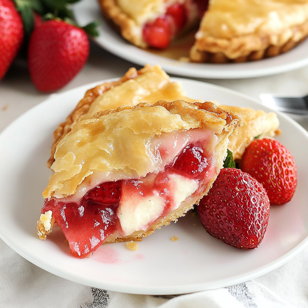 Recipe preparation for Deep Fried Strawberry Cheesecake Pies