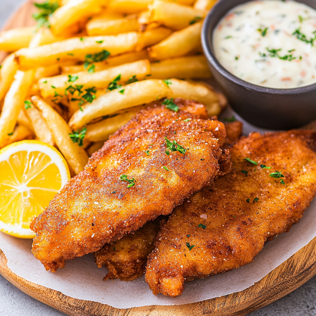 Recipe preparation for Air Fryer Fish and Chips