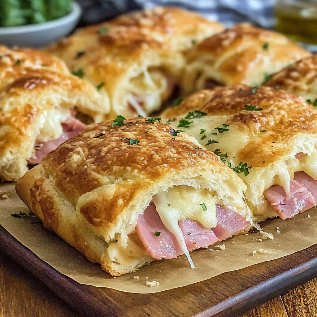 Recipe preparation for Hot Ham and Cheese Crescent