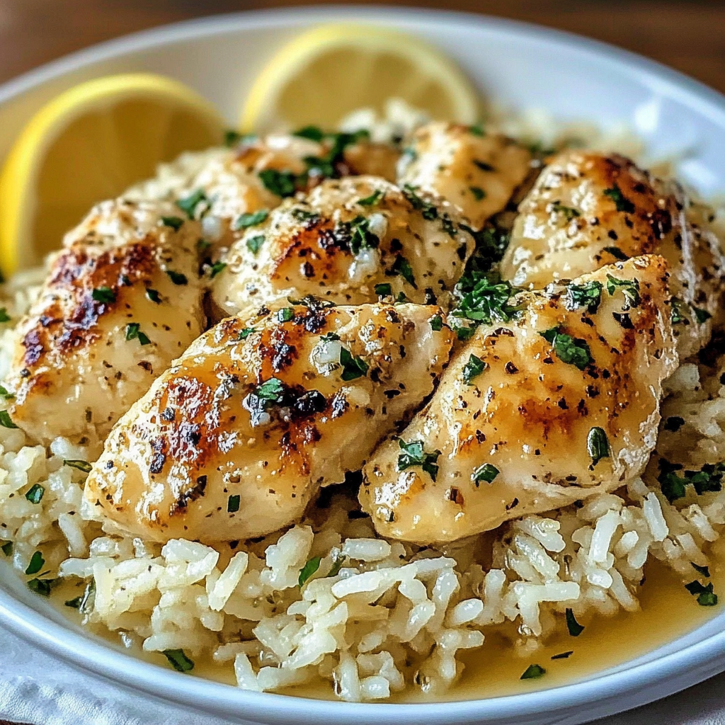 Recipe preparation for Chicken Scampi Garlic Parmesan Rice
