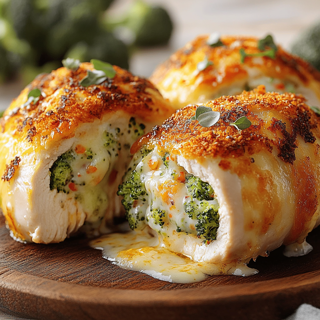 Recipe preparation for Broccoli and Cheese Stuffed Chicken