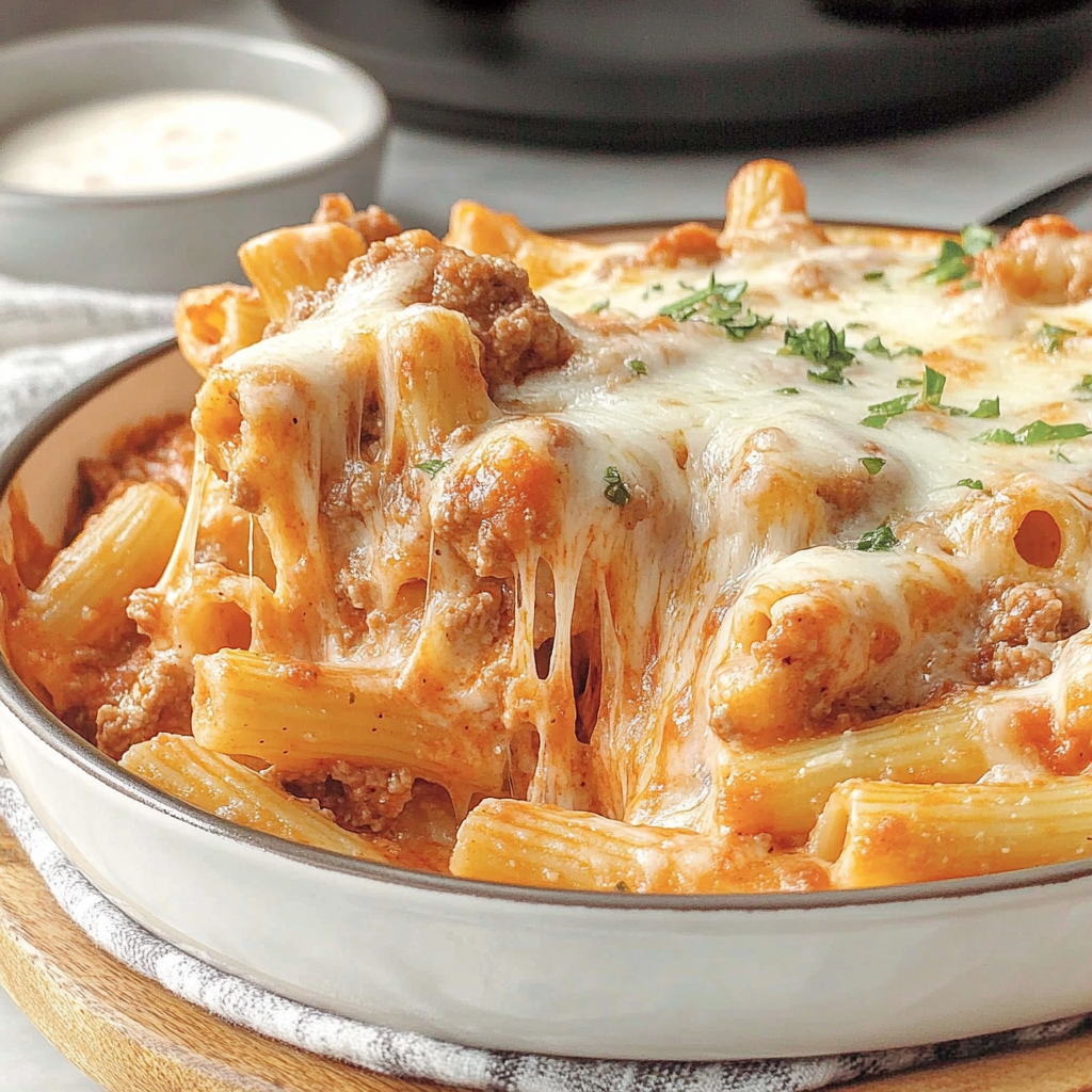 Recipe preparation for Instant Pot Baked Ziti