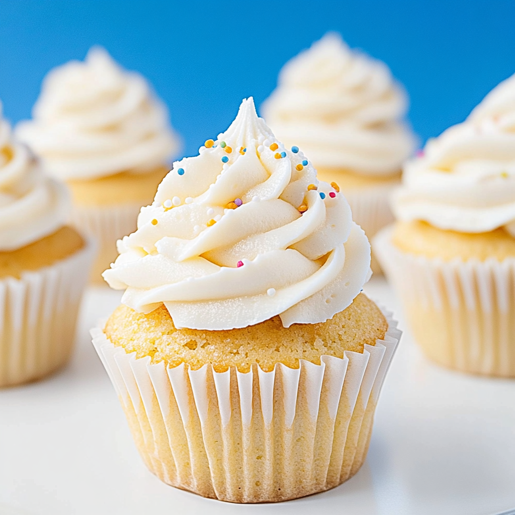 Recipe preparation for Vanilla Cupcakes with Buttercream Frosting